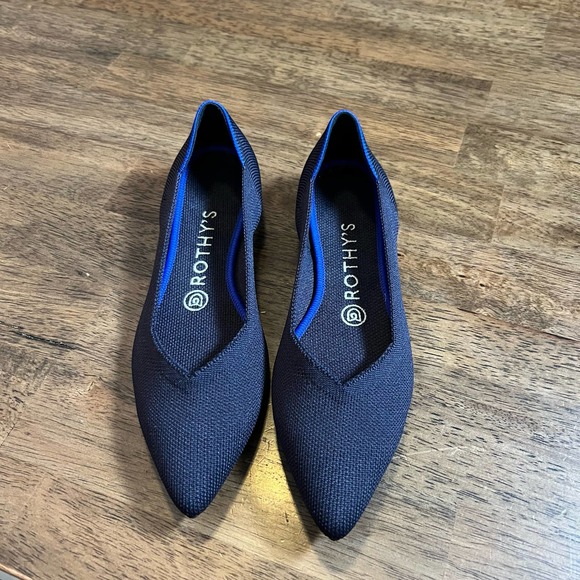 Rothy's Shoes - Rothy’s The Point Women’s Navy Blue Knit Slip-on Loafers Pointed Toe Size 7.5
